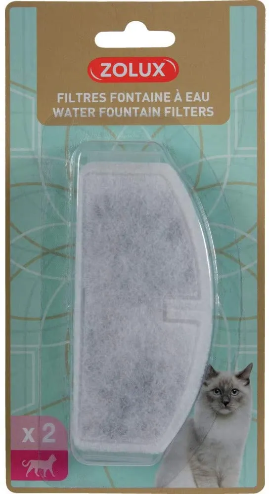 Zolux Ricarica Filtri Fontana - Filtri di Ricambio per Fontana Gatto - 2 Pezzi