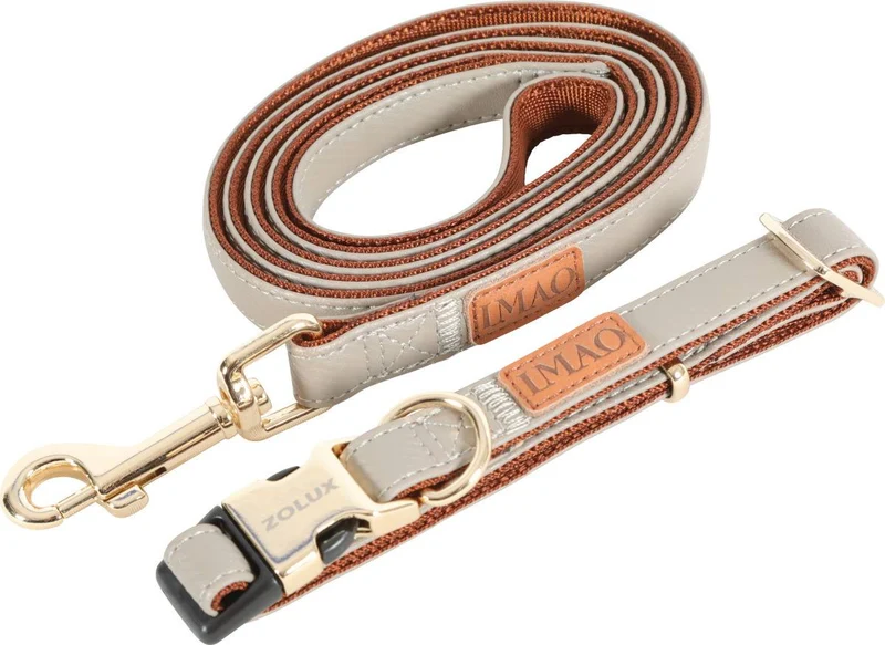 Zolux Guinzaglio Mayfair - Leggero per Cani Piccoli - Grigio Tortora - 15 mm