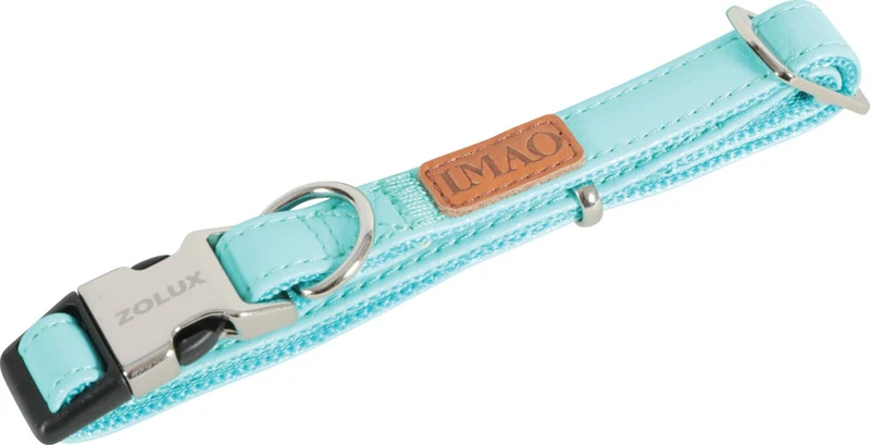 Zolux Collare Regolabile Piccadilly - Nylon Decorato - Turchese - 25 mm