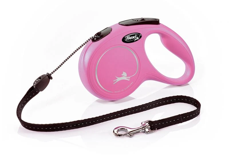 Flexi Classic M Corda - Guinzaglio Estensibile Durevole - Rosa - 8 Metri
