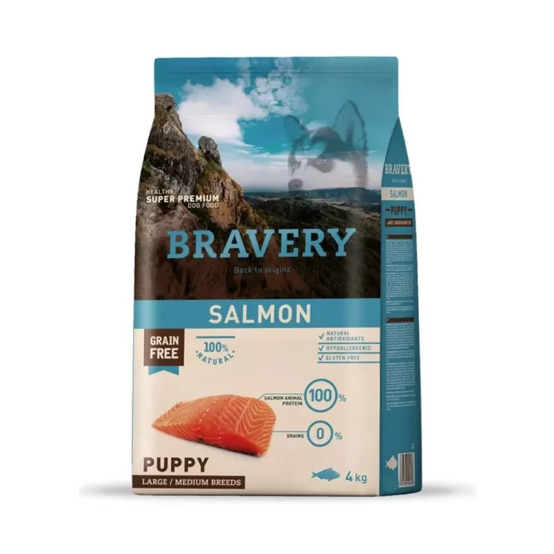 BRAVERY CANE PUPPY MEDIUM&LARGE SALMONE 4 KG