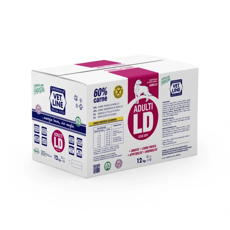 VETLINE CANE ADULTO LD MONOPROTEICO AGNELLO 12 KG CF. (4x3 KG)