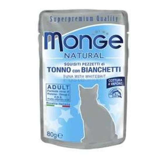 Monge Gatto Natural Busta Adulto Tonno & Acciughine 80 g