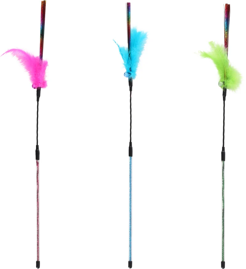 FLAMINGO GATTO GIOCO CANNA STUZZICAMICIO "GLITSA" 39 CM (colori assortiti)