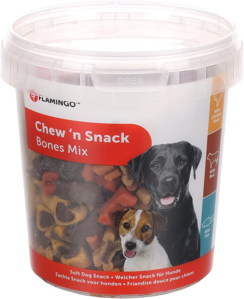FLAMINGO CANE SNACK CHEW'N BISCOTTO ADDESTRAMENTO POLLO, MANZO & PESCE 500 GR