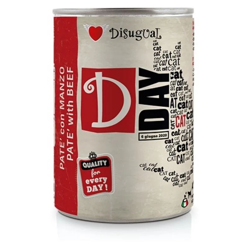 Disugual Gatto D-DAY Adulto Manzo Lattina 400 g
