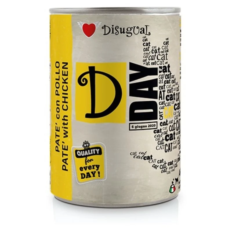 Disugual Gatto D-DAY Adulto Pollo Lattina 400 g