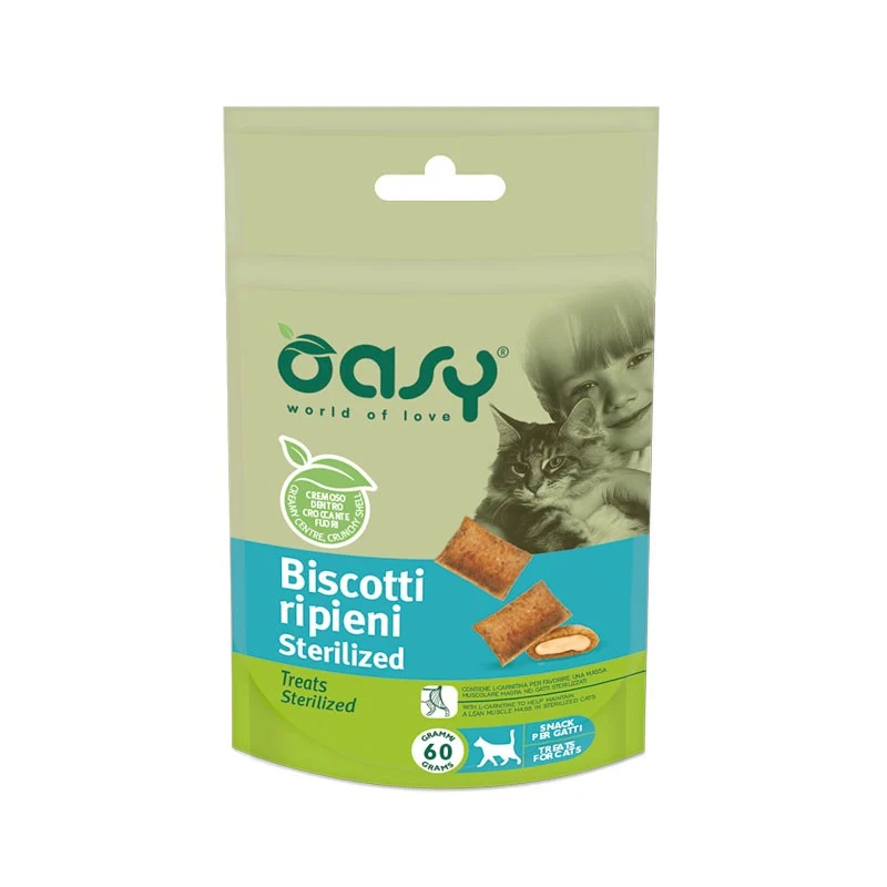 Oasy Snack Gatto Biscotti Ripieni Sterilized - Snack Gatti