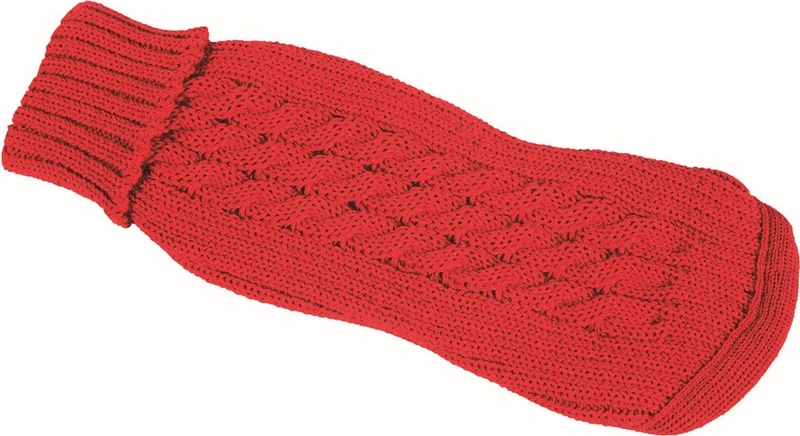 FASHION DOG CANE MAGLIONE TRECCIA TG 33 ROSSO