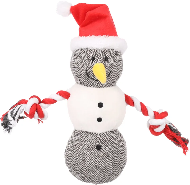 FLAMINGO XMAS CANE GIOCO IN PELUCHE "ANNALISE" PUPAZZO DI NEVE 28x10,5x27 CM