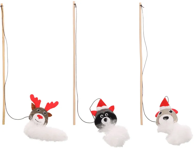FLAMINGO XMAS GATTO GIOCO CANNA STUZZICAMICIO "DRIDA" (soggetti assortiti)