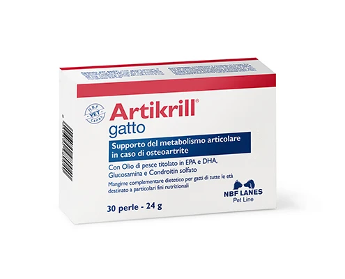 NBF Lanes Artikrill Gatto - Integratore per Articolazioni Gatti - 30 Perle