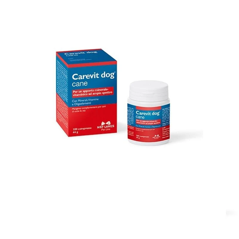 NBF Lanes Carevit Dog - Integratore Multivitaminico per Cani - 100 Compresse