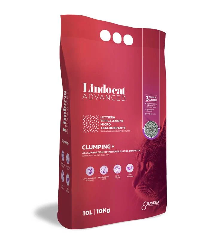 Lindocat Clumping+ - Lettiera Agglomerante di Alta Qualità per Gatti - 10 Lt