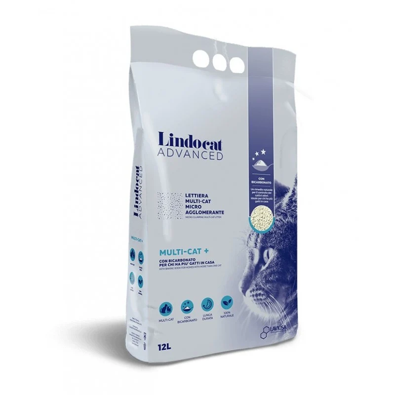 Lindocat Advanced Multicat - Lettiera Agglomerante per più Gatti - 12 Lt