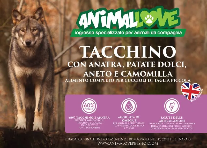 Animalove Grain Free Tacchino e Anatra - Cuccioli Piccoli - 2 kg