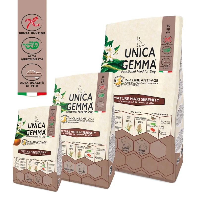 Unica Gemma Mature Maxi Serenity Anatra - Cani Anziani Grandi - 12 kg