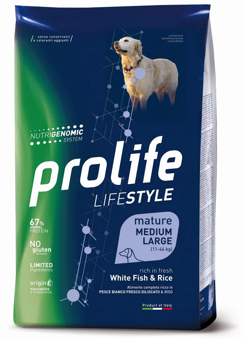 Prolife Cane Lifestyle Mature Medium & Large Pesce Bianco & Riso 2,5 kg