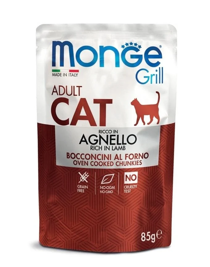 MONGE GATTO GRILL BUSTA ADULTO AGNELLO 85 GR