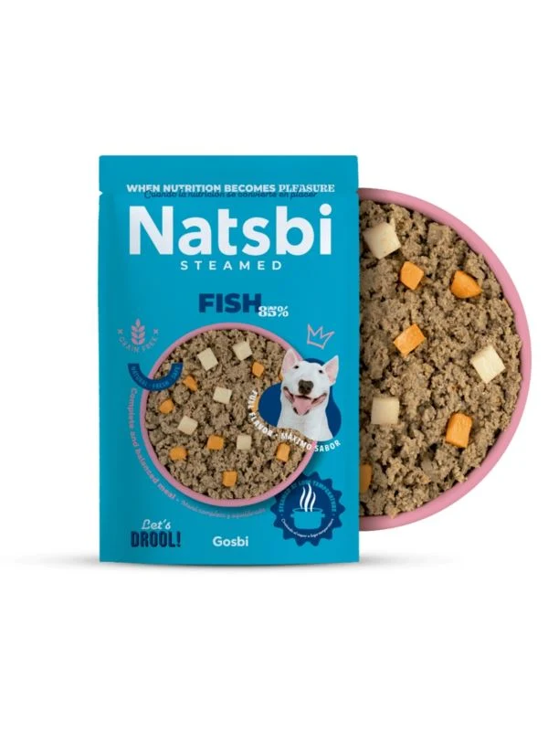 GOSBI CANE NATSBI STEAMED BUSTA ADULTO PESCE 500 GR