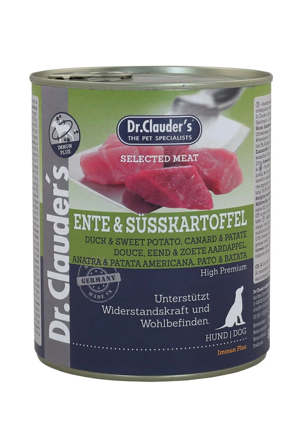Dr. Clauder's Selected Meat Anatra e Patata Dolce - Cibo Umido per Cani - 800g