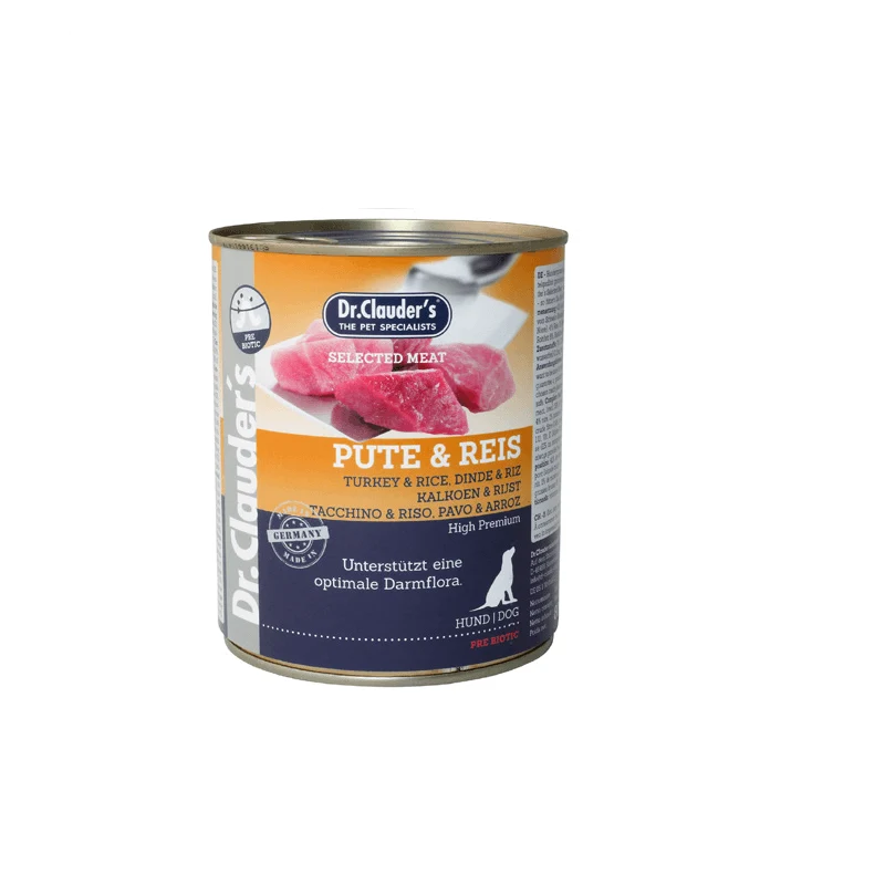 Dr. Clauder's Selected Meat Tacchino e Riso - Umido Leggero per Cani - 400g