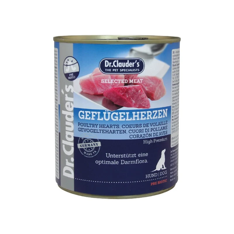 Dr. Clauder's Selected Meat Cuori di Pollo - Cibo Umido Ricco di Sapore - 800g