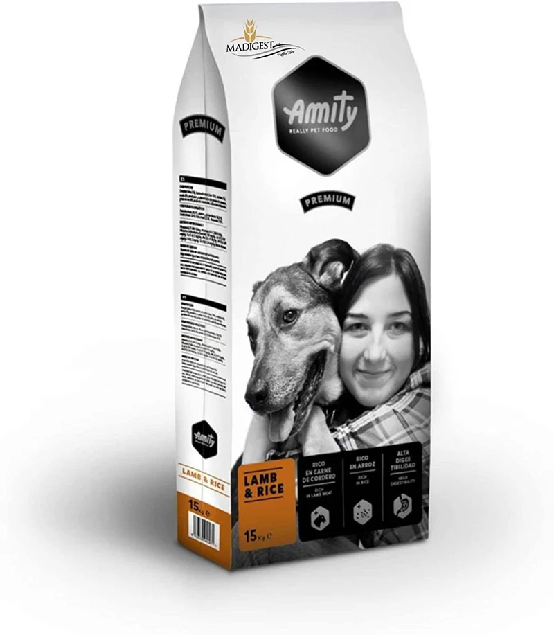 Amity Premium Agnello e Riso - Crocchette Alta Qualità per Cani Adulti - 15 kg