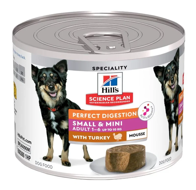 HILL'S CANINE PERFECT DIGESTION ADULT SMALL&MINI MOUSSE TACCHINO LATTINA 200 GR