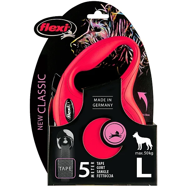 FLEXI GUINZAGLIO CLASSIC FETTUCCIA "L" 5 MT ROSSO
