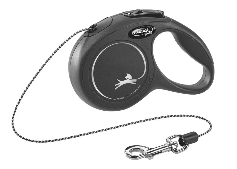 FLEXI GUINZAGLIO CLASSIC CORDA "M" 8 MT NERO