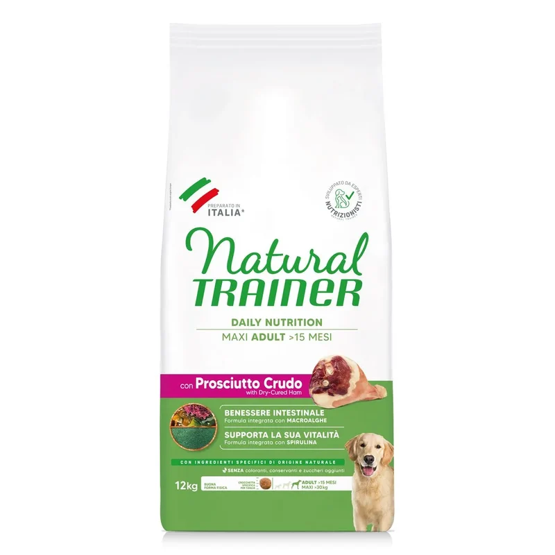 Trainer Natural Maxi Adult Prosciutto Crudo e Riso - 12 kg