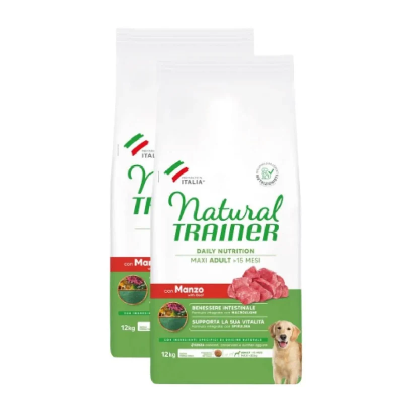 Trainer Natural Maxi Adult Manzo e Riso - Cani Grandi - 12 kg