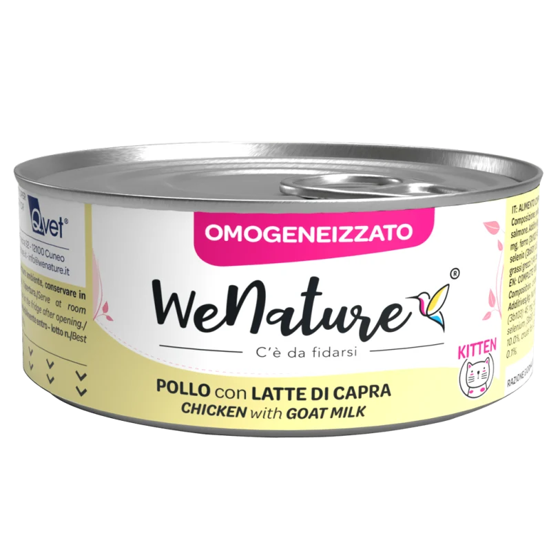 WENATURE GATTO LATTINA OMOGENEIZZATO KITTEN POLLO & LATTE DI CAPRA 70 GR
