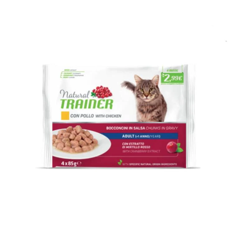 Trainer Natural Gatto Adult Pollo - Multipack Umido Naturale - 4x85g