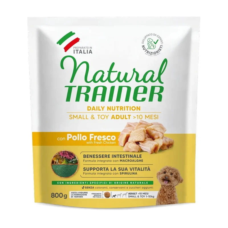 Trainer Natural Small & Toy Adult Pollo e Riso - Crocchette Cani Piccoli - 800g