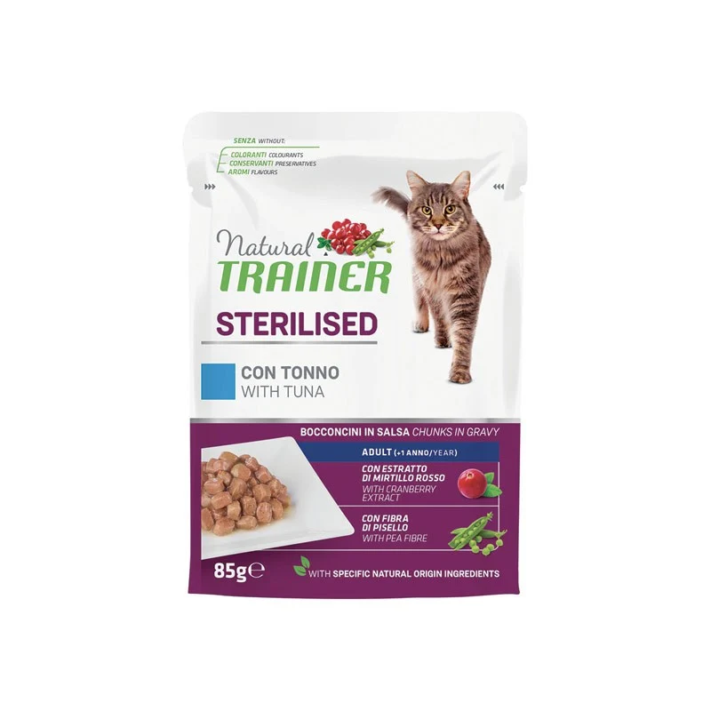 Trainer Natural Gatto Adult Sterilizzato Tonno - Busta Umida Appetibile - 85g
