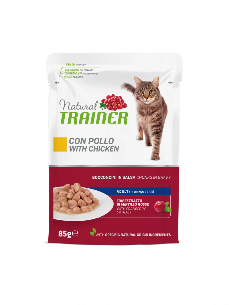 Trainer Natural Gatto Adult Pollo - Busta Umida Tradizionale per Gatti - 85g