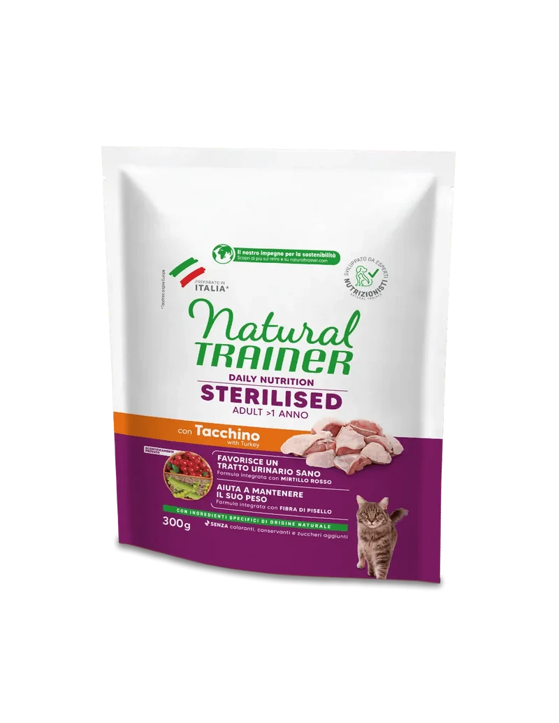 Trainer Natural Gatto Adult Sterilizzato Carni Bianche - Crocchette Gatti - 300g