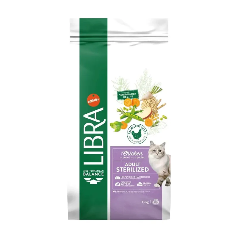 Libra Gatto Sterilizzato Pollo - Crocchette Bilanciate - 1,5 kg