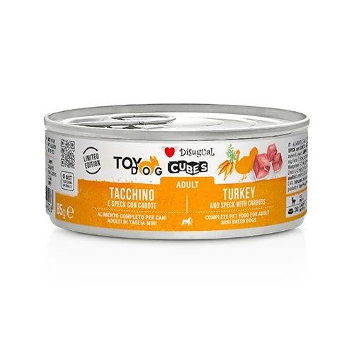 Disugual Cane Toydog Cubes Adulto Tacchino, Speck & Carote Lattina 85 g