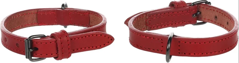 FLAMINGO CANE COLLARE IN PELLE "DENVER" 20 MM x 31-39 CM ROSSO