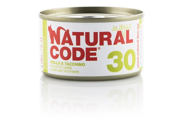 Natural Code Gatto Lattina (30) Adulto Pollo & Tacchino 85 g
