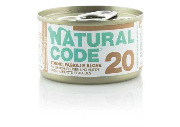 Natural Code Gatto Lattina (20) Adulto Tonno, Fagioli & Alghe 85 g