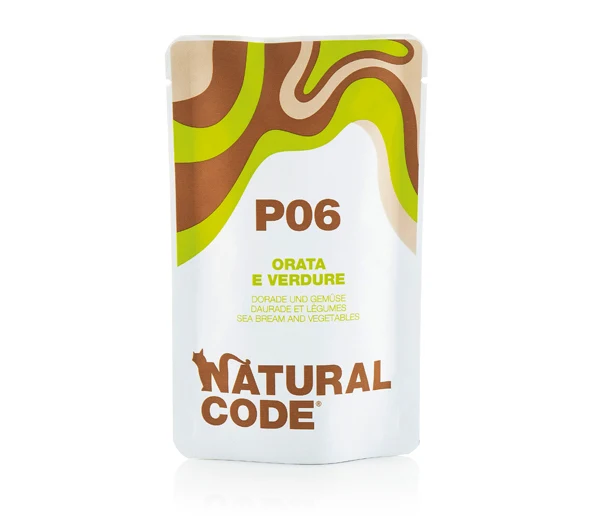 Natural Code Gatto Busta (P06) Adulto Orata & Verdure 70 g