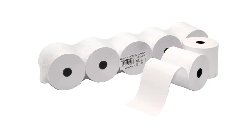 CARTA IN ROTOLO PURA CELLULOSA PER CALCOLATRICI 57 MM x 65 MM BIANCO CF. (5 ROTOLI)