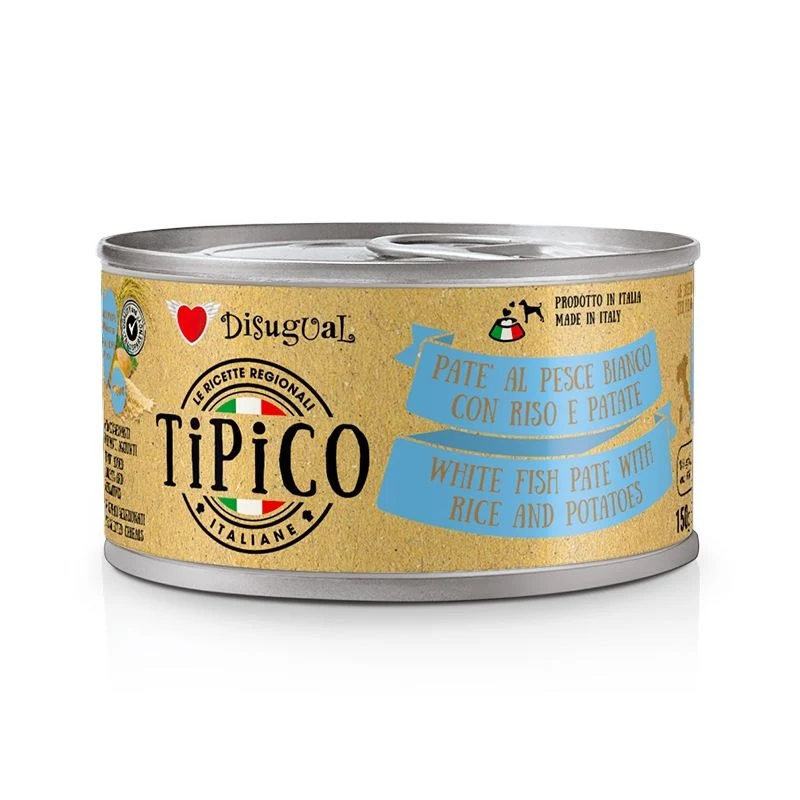 Disugual Cane Tipico Adulto Pesce Bianco, Riso & Patate Lattina 150 g