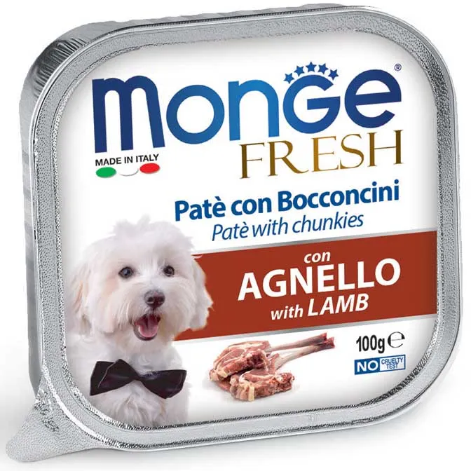 MONGE CANE FRESH VASCHETTA ADULTO AGNELLO 100 GR
