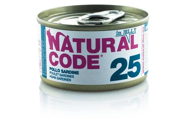 Natural Code Gatto Lattina (25) Adulto Pollo & Sardine 85 g