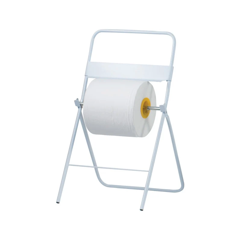 DISPENSER PORTA ROTOLO DI CARTA DA PAVIMENTO IN ACCIAIO BIANCO 38x40x86 CM